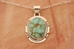 Genuine Number 8 Mine Turquoise Sterling Silver Pendant